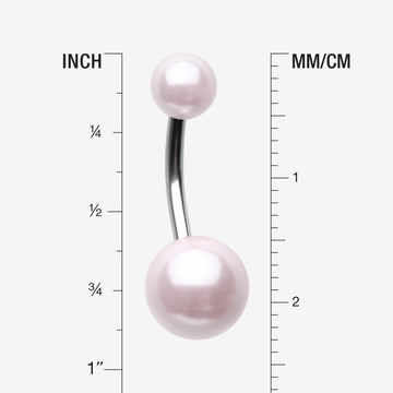 Detail View 1 of Pearlescent Luster Basic Belly Button Ring-Pink